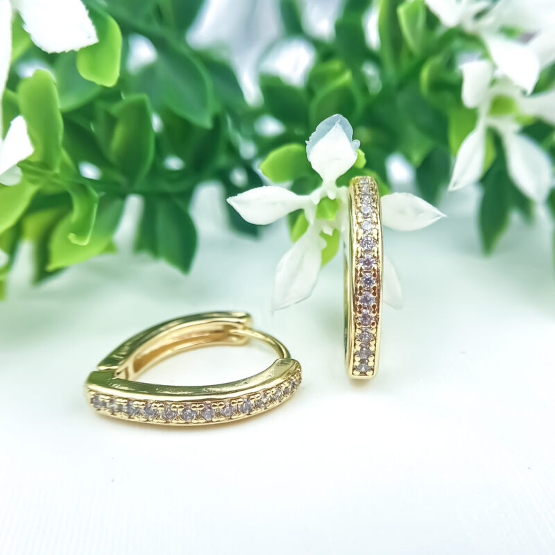 Brinco Argola Delicada com Zircônias