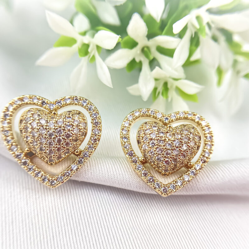 Brinco Coração Radiante dois em um