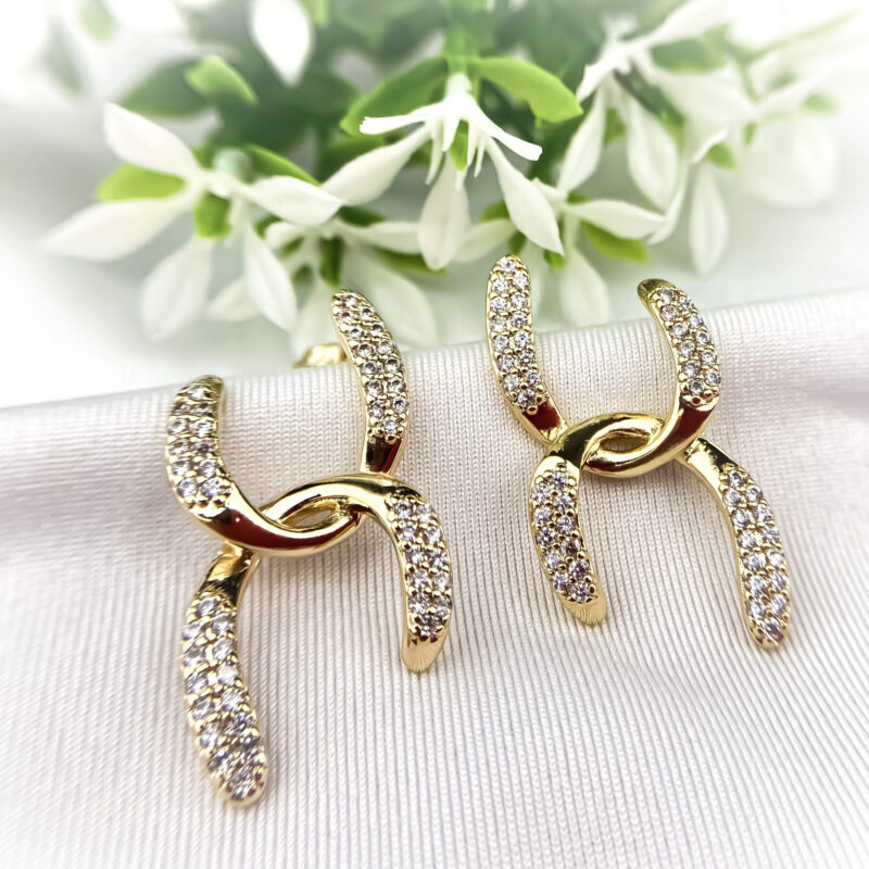 Brinco Elos Glamour Cravejado