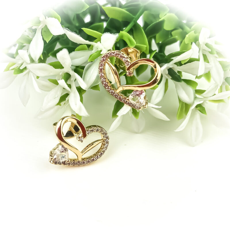 Brinco Coração Encanto com Zircônia