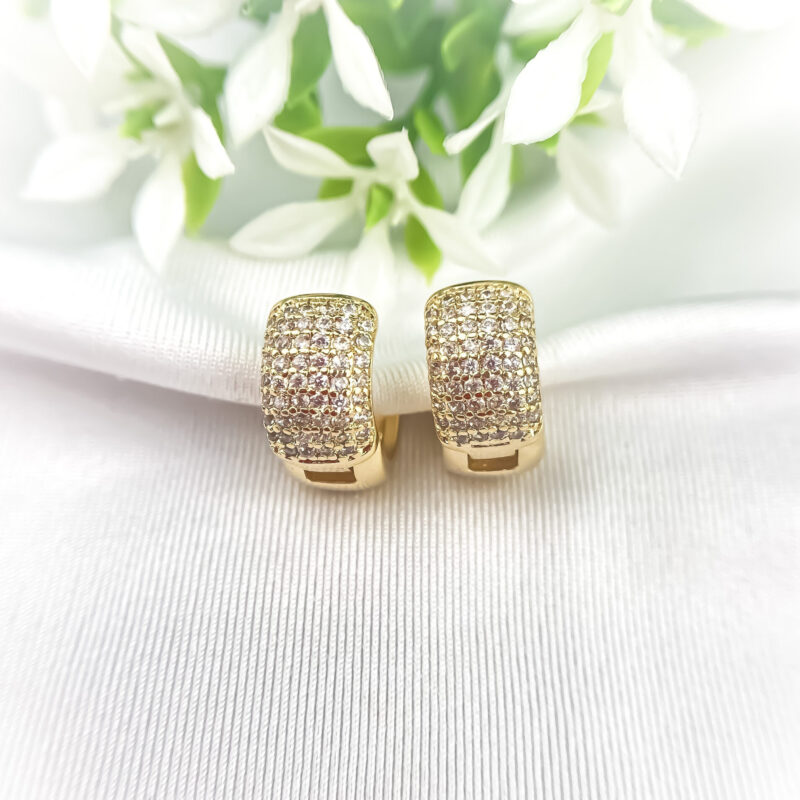 Brinco Argola Cravejada Abaulada