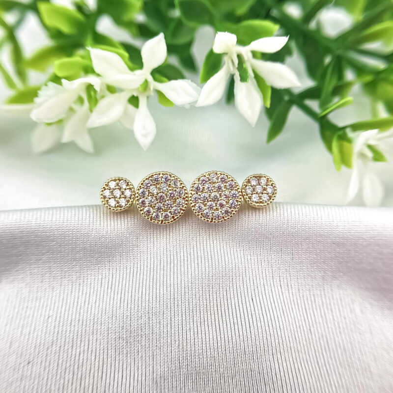 Brinco Kit 1,2 furo Redondo Clássico Cravejado