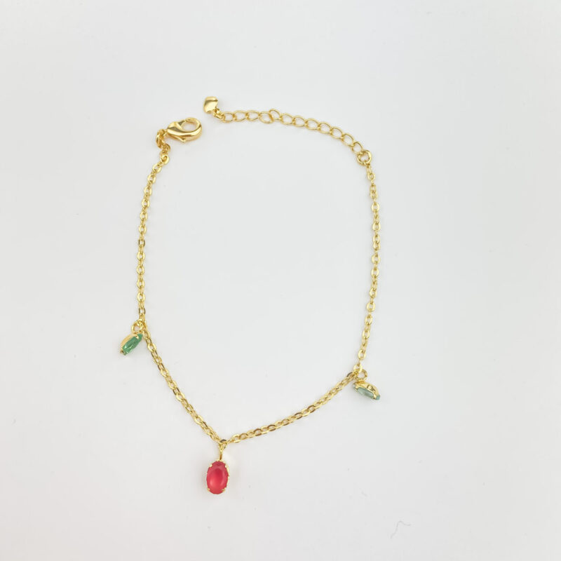 Pulseira Delicada com 3 Pedras