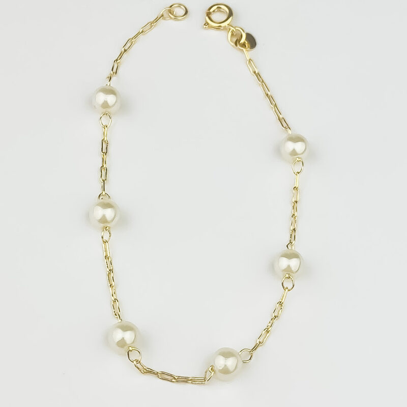 Pulseira Pérolas de Luxo Dourada