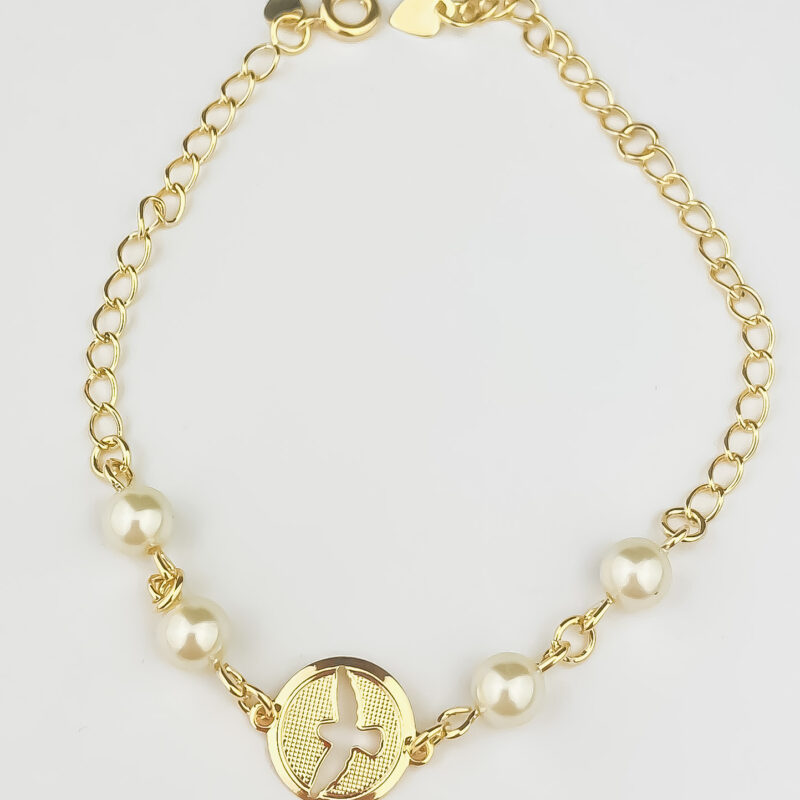 Pulseira Pérolas e Pomba da Paz