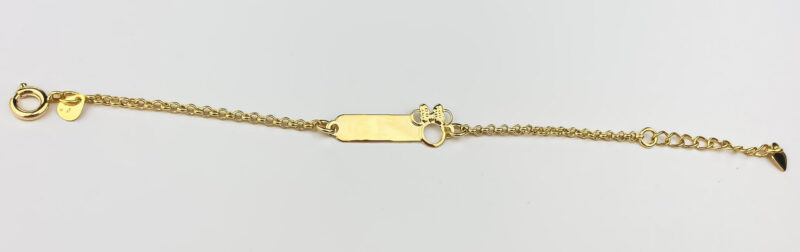 Pulseira Infantil Placa Minnie Dourada - Image 3