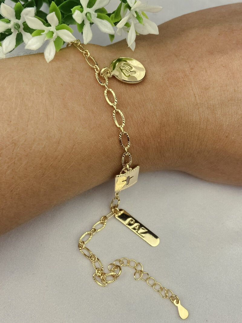 Pulseira pingente Paz e Fé - Image 2