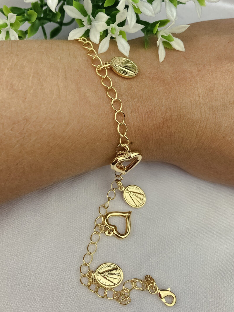 Pulseira Corações Vazados e Nossa Senhora - Image 4