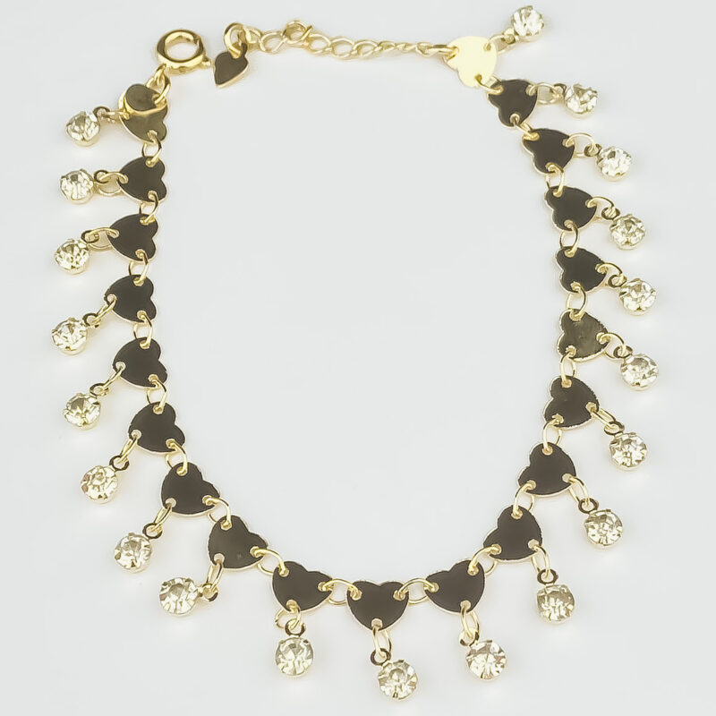 Pulseira Encanto de Corações e Zircônias