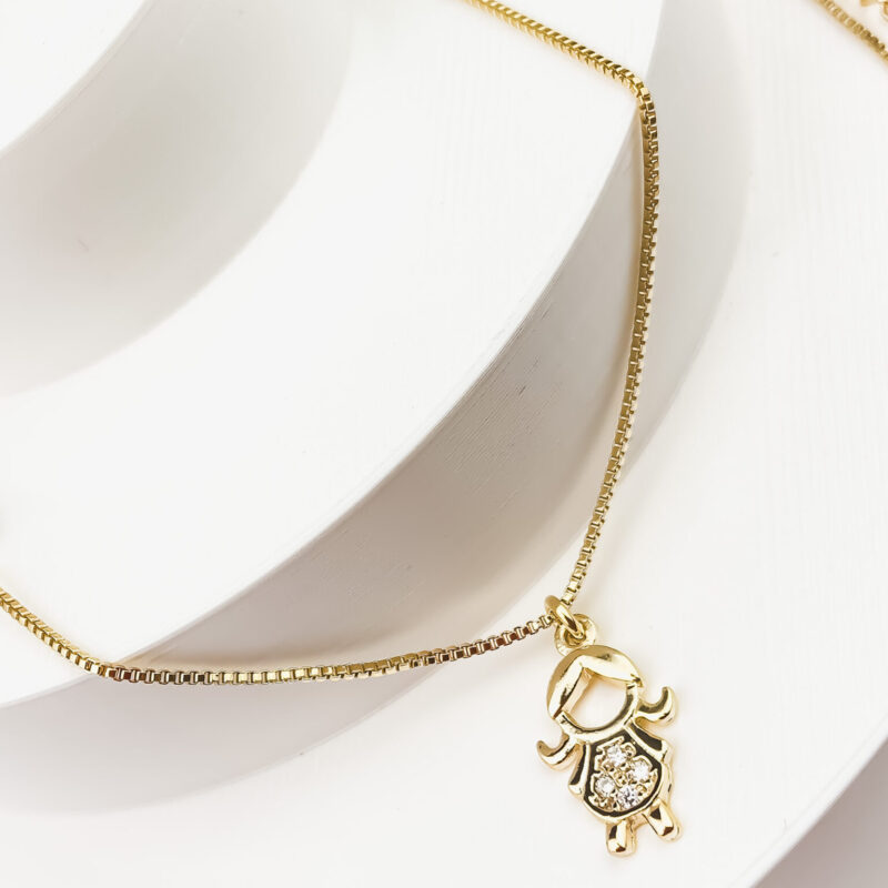 Colar Fino Menina Cravejada com Zircônia