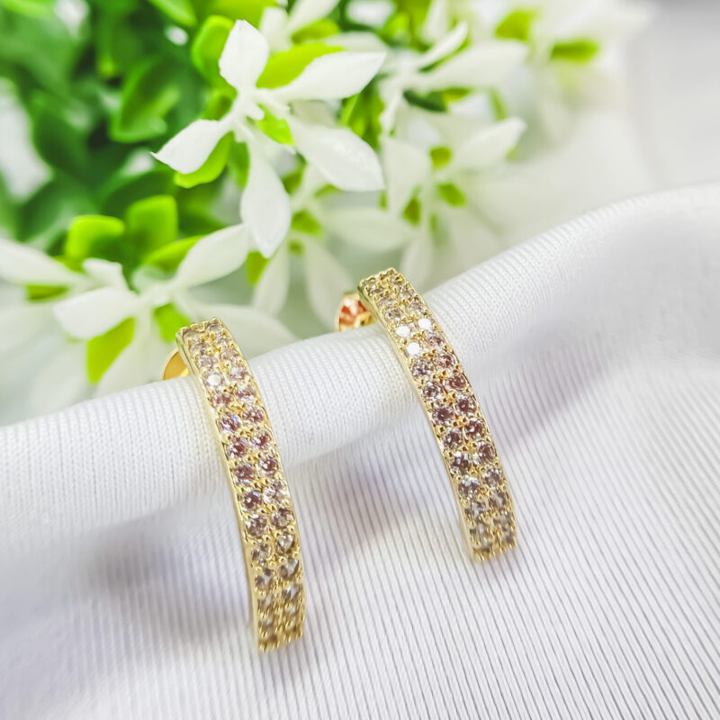 Brinco Fino duas fileiras de Zircônias