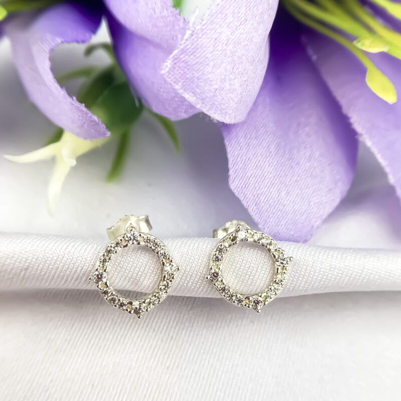 Brinco Circular Cravejado Prata 925