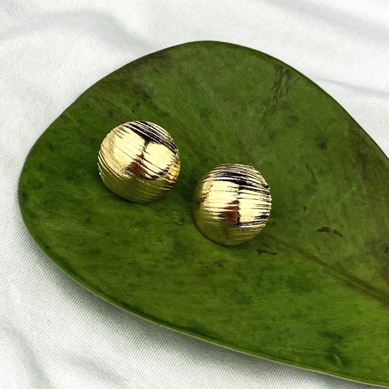 Brinco Botão Ouro Vintage